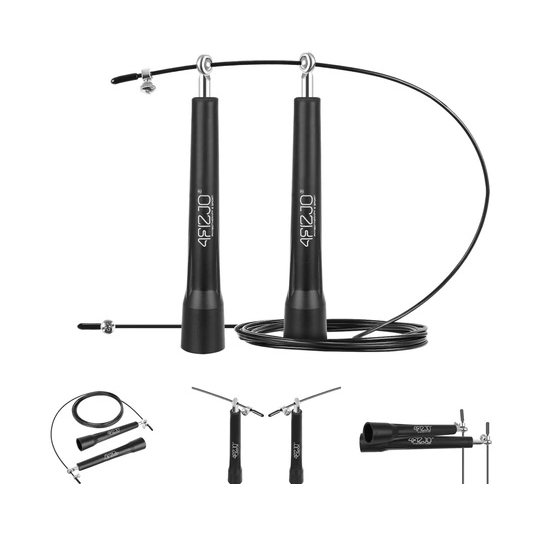 Skakanka z metalowymi łożyskami STANDARD+ czarna